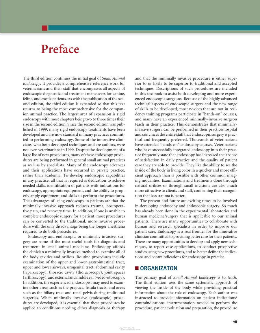 Preview page of Small Animal Endoscopy 3rd Edition