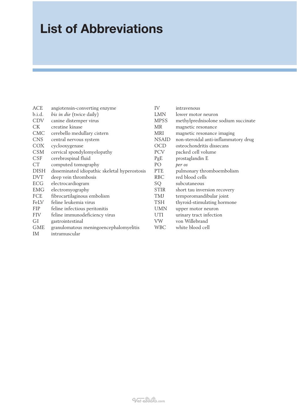 Look Inside page 5 - Small Animal Spinal Disorders Diagnosis And Surgery 2Nd Edition