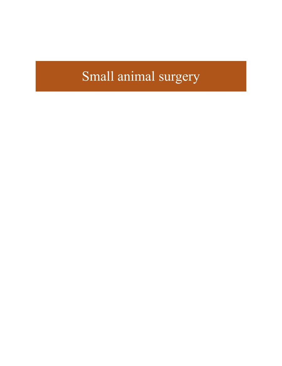 Preview page of Small Animal Surgery: Bloodless Surgery