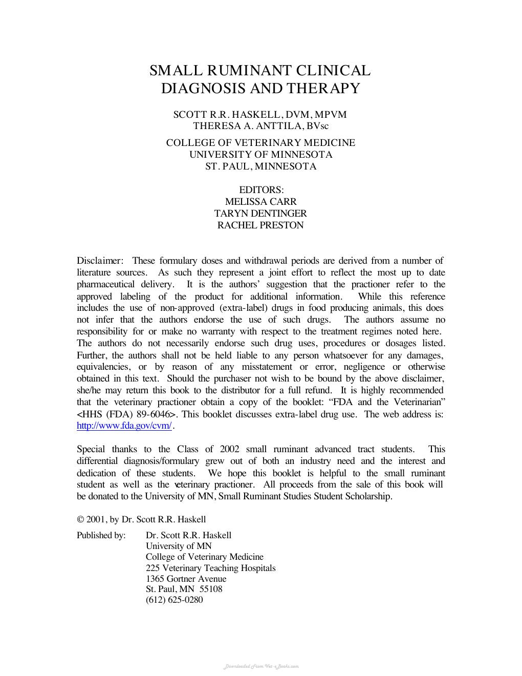 Look Inside sample page 2 - Small Ruminant Clinical Diagnosis And Therapy