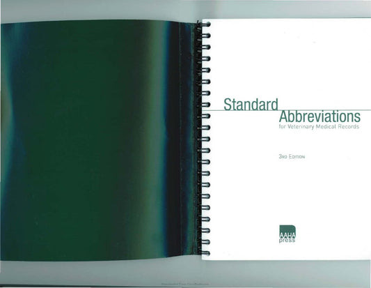 Look Inside page 2 - Standard Abbreviations For Veterinary Medical Records 3Rd Edition