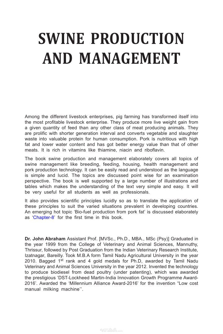 Look Inside sample page 2 - Swines Production And Management