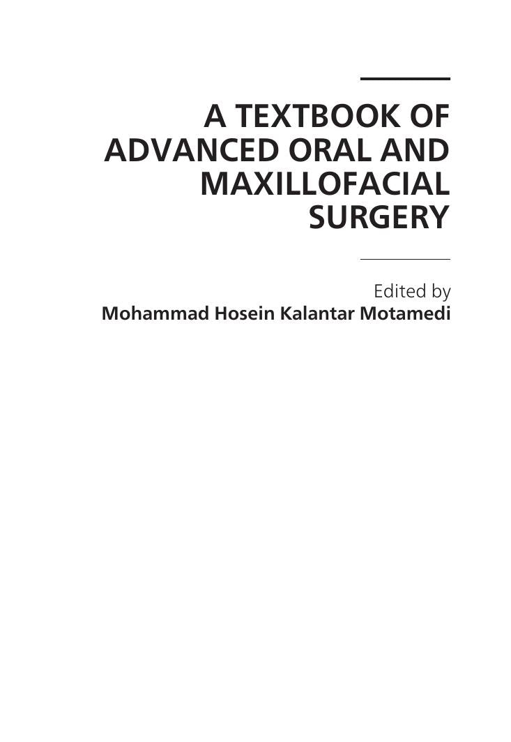 Look Inside page 2 - A Textbook of Advanced Oral and Maxillofacial Surgery