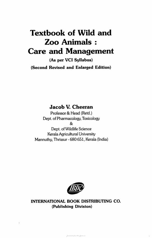 Look Inside sample page 2 - Textbook Of Wild And Zoo Animals Care And Management 2Nd Revised And Enlarged Edition