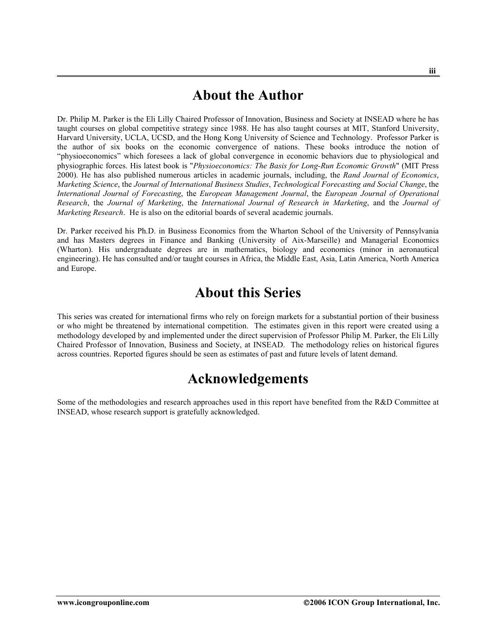 Look Inside sample page 3 - The 2007 2012 Outlook For Veterinary Pharmaceutical Preparations Of Anthelmintics In India