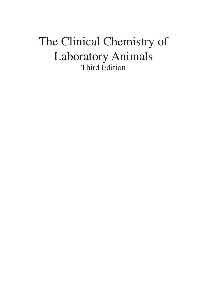 Look Inside sample page 2 - The Clinical Chemistry Of Laboratory Animals