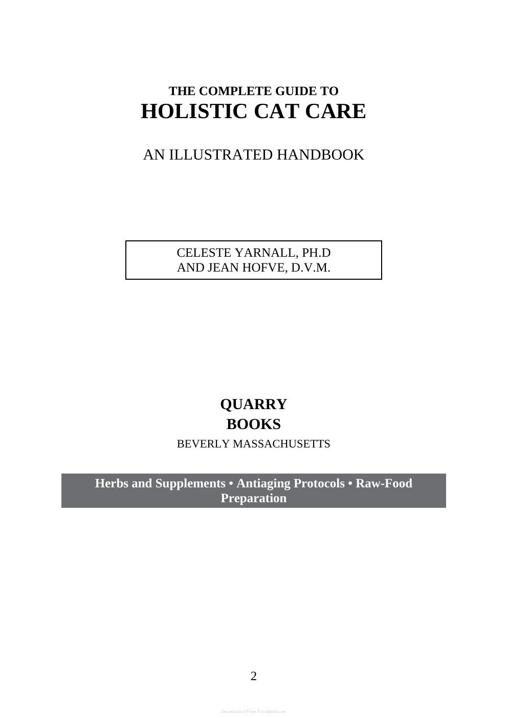 Look Inside sample page 2 - The Complete Guide To Holistic Cat Care An Illustrated Handbook