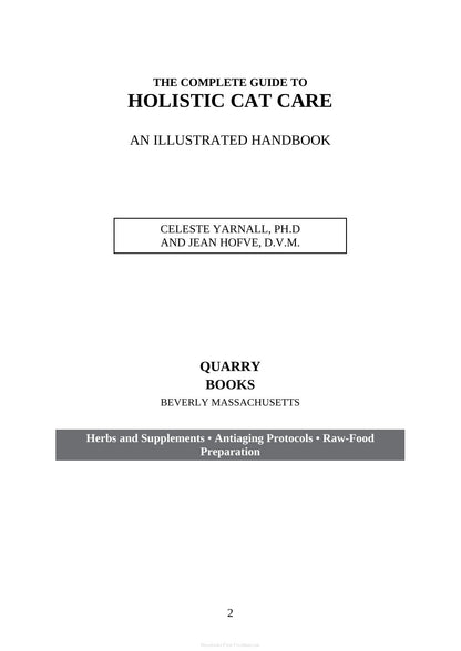 Look Inside sample page 2 - The Complete Guide To Holistic Cat Care An Illustrated Handbook