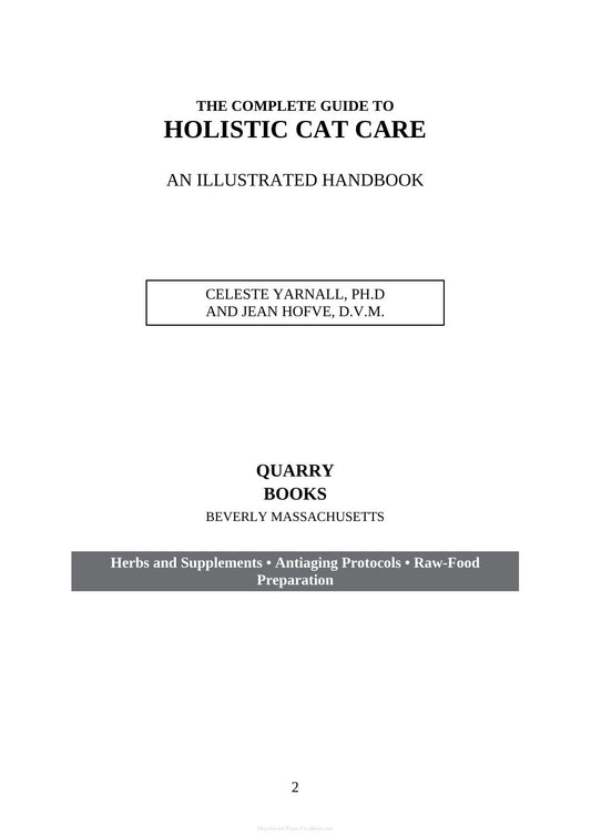 Look Inside sample page 2 - The Complete Guide To Holistic Cat Care An Illustrated Handbook