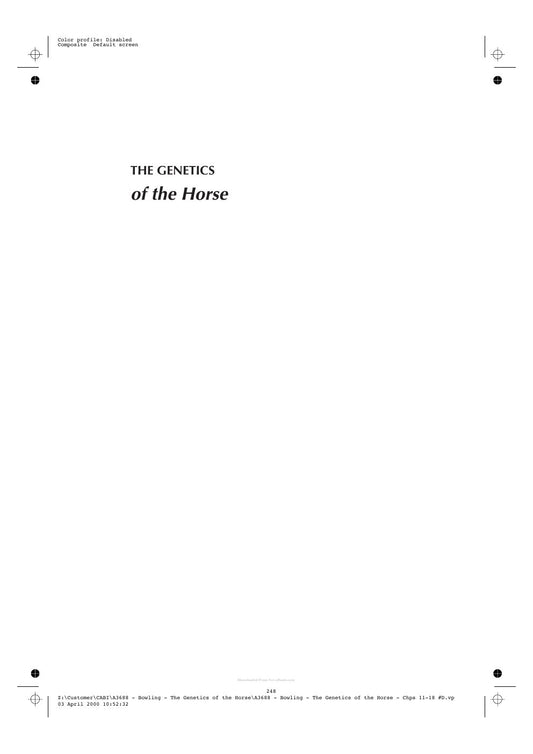 Look Inside sample page - The Genetics Of The Horse