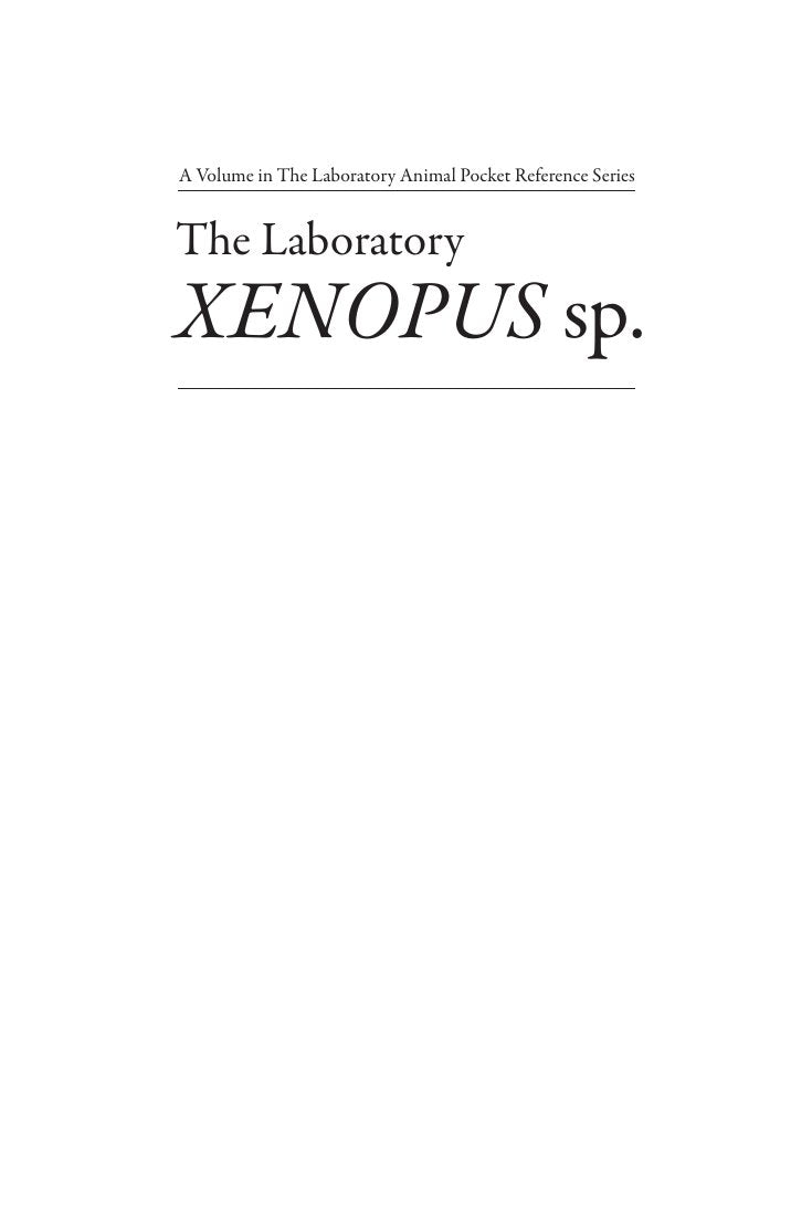 Look Inside sample page 2 - The Laboratory Xenopus Sp