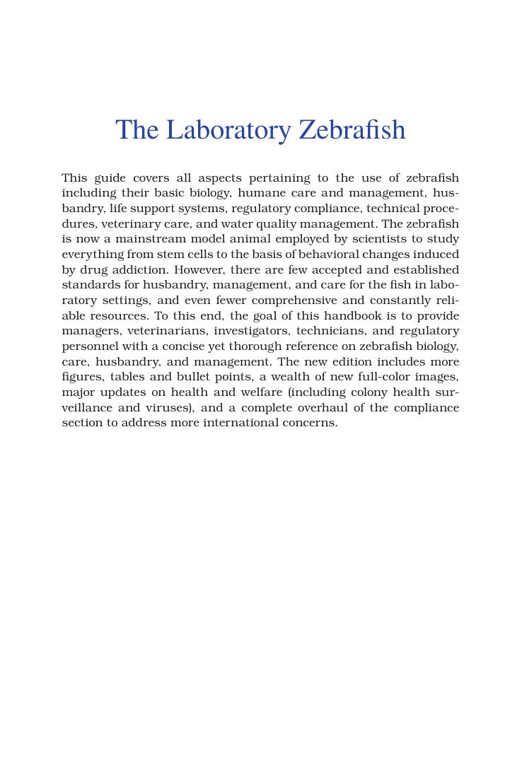 Look Inside page 2 - The Laboratory Zebrafish
