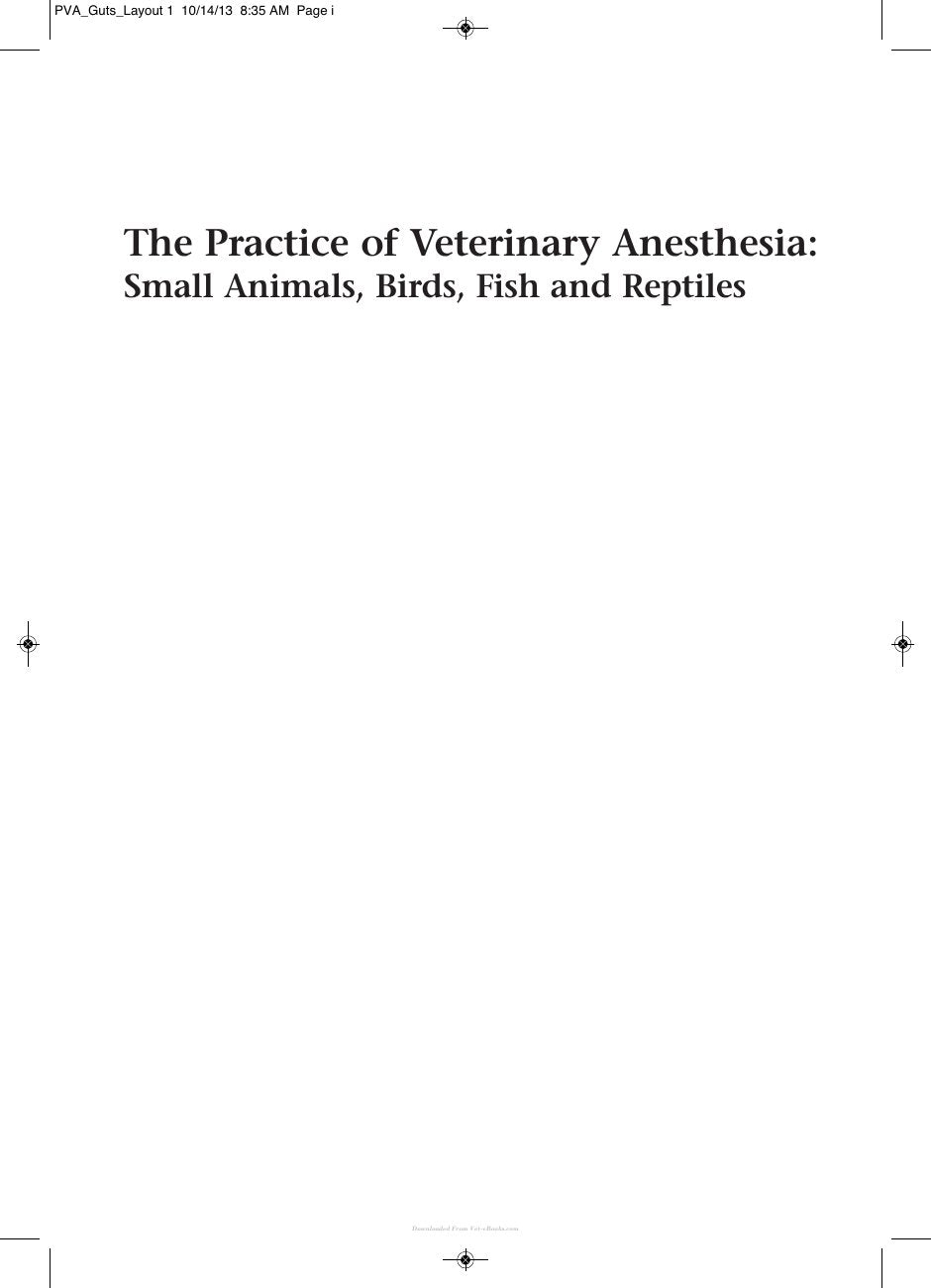 Look Inside sample page 2 - The Practice Of Veterinary Anesthesia Small Animals Birds Fish And Reptiles