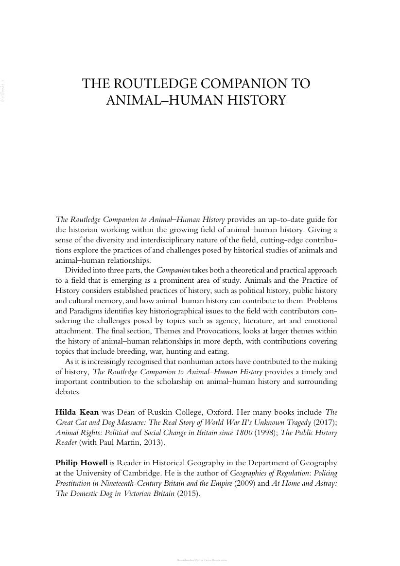 Look Inside sample page 2 - The Routledge Companion To Animal Human History