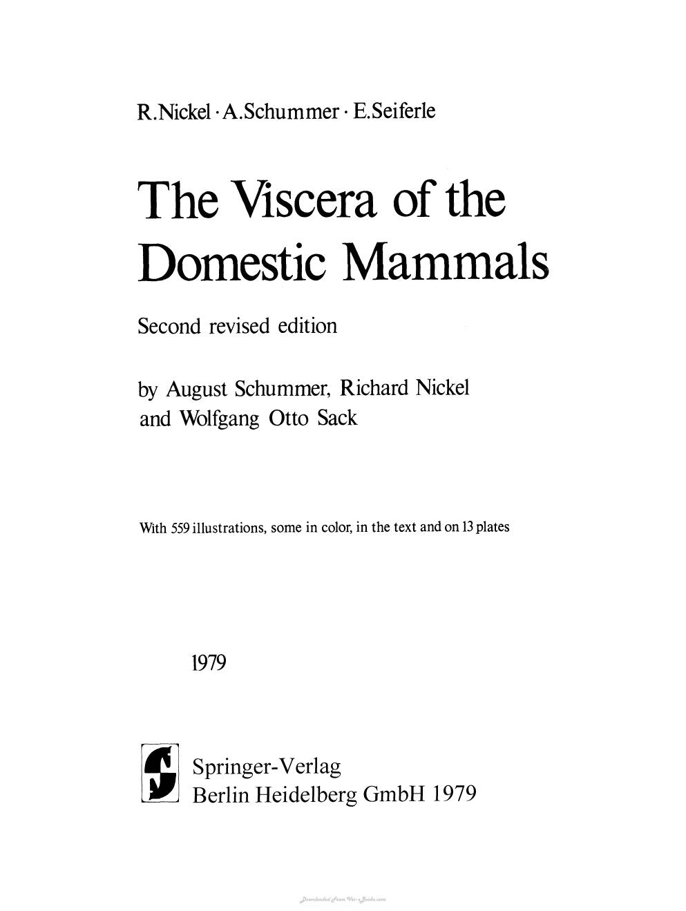 Look Inside sample page - The Viscera Of The Domestic Mammals 2Nd Revised Edition