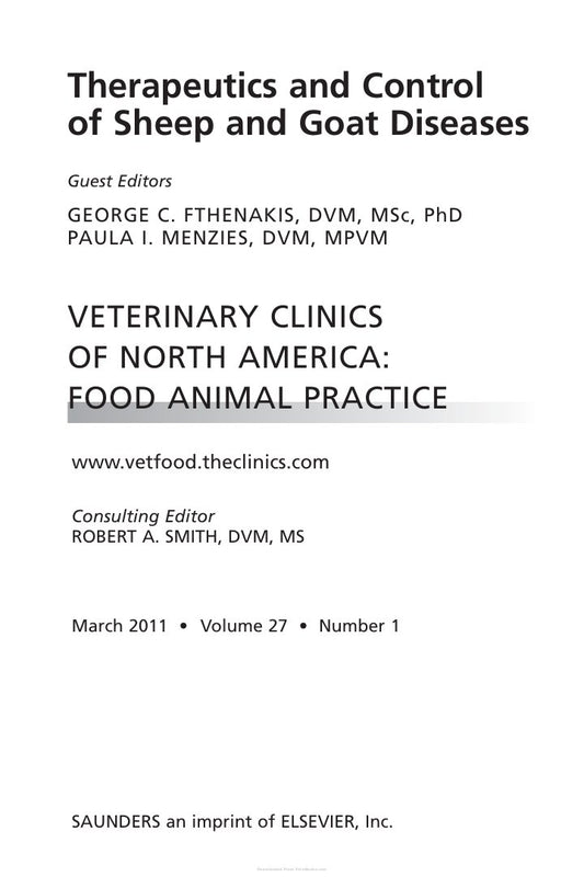 Look Inside sample page 2 - Therapeutics And Control Of Sheep And Goat Diseases An Issue Of Veterinary Clinics Food Animal Practice