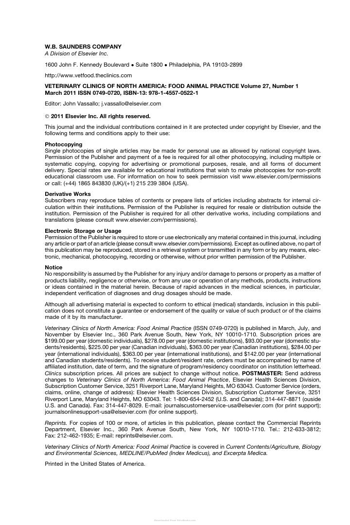 Look Inside sample page 3 - Therapeutics and Control of Sheep and Goat Diseases, An Issue of Veterinary Clinics, Food Animal Pra
