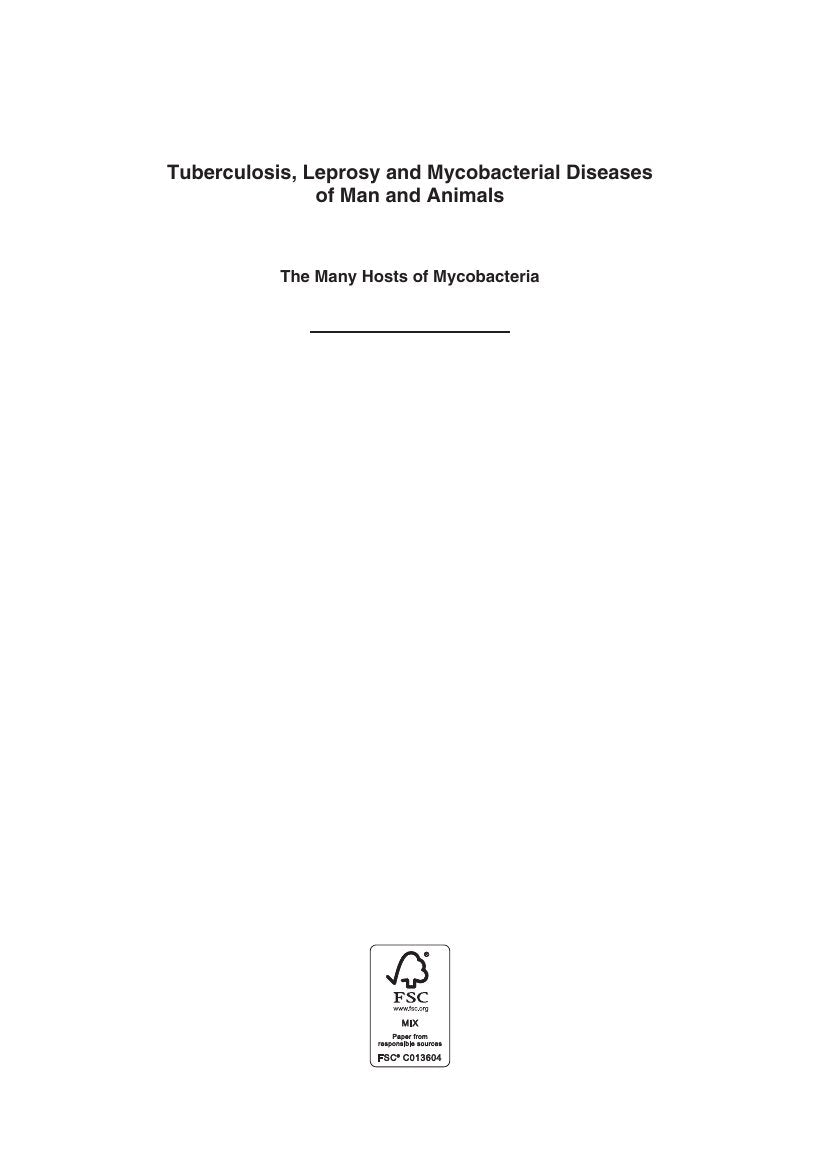 Look Inside sample page 2 - Tuberculosis Leprosy And Mycobacterial Diseases Of Man And Animals The Many Hosts Of Mycobacteria