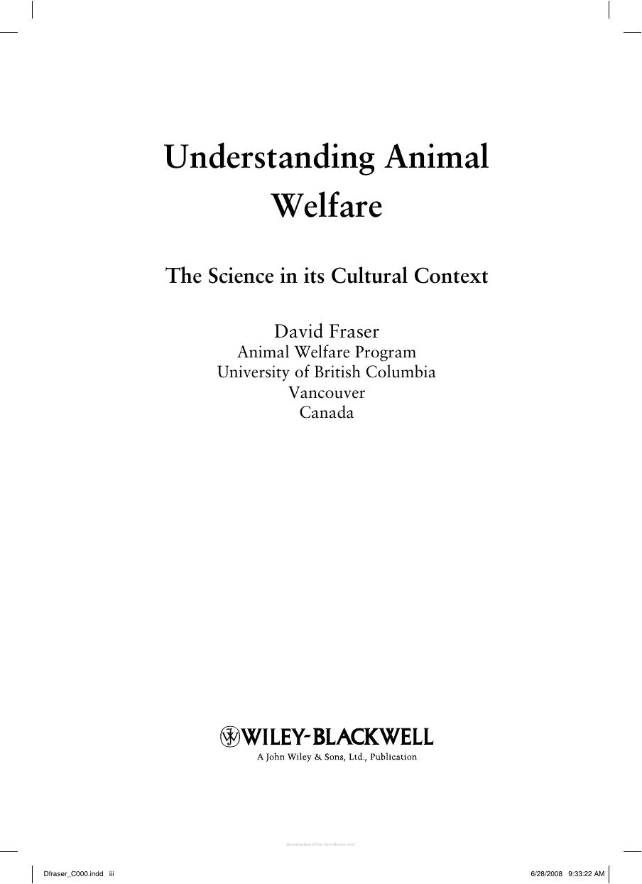 Look Inside sample page 3 - Understanding Animal Welfare The Science In Its Cultural Context