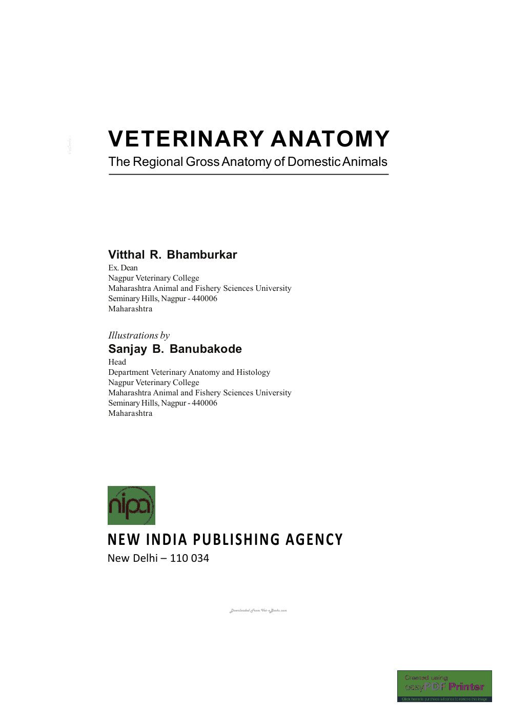 Look Inside sample page 3 - Veterinary Anatomy The Regional Gross Anatomy Of Domestic Animals