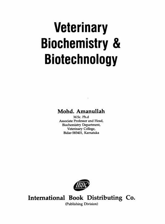 Look Inside sample page 2 - Veterinary Biochemistry Biotechnology