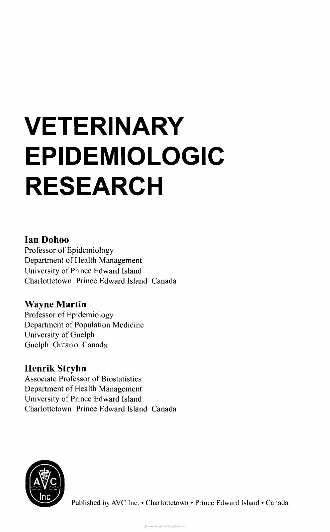 Look Inside sample page 3 - Veterinary Epidemiologic Research