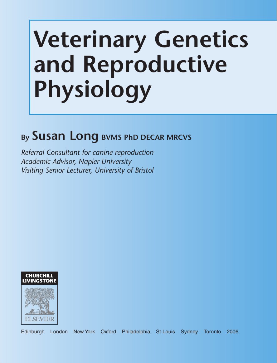 Look Inside page 4 - Veterinary Genetics And Reproductive Physiology A Textbook For Veterinary Nurses And Technicians
