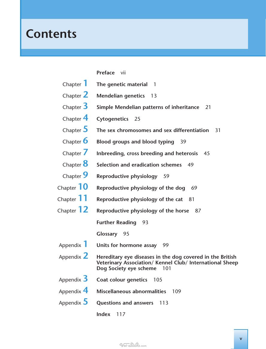 Look Inside page 6 - Veterinary Genetics And Reproductive Physiology A Textbook For Veterinary Nurses And Technicians