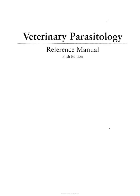 Look Inside sample page 2 - Veterinary Parasitology Reference Manual 5Th Edition