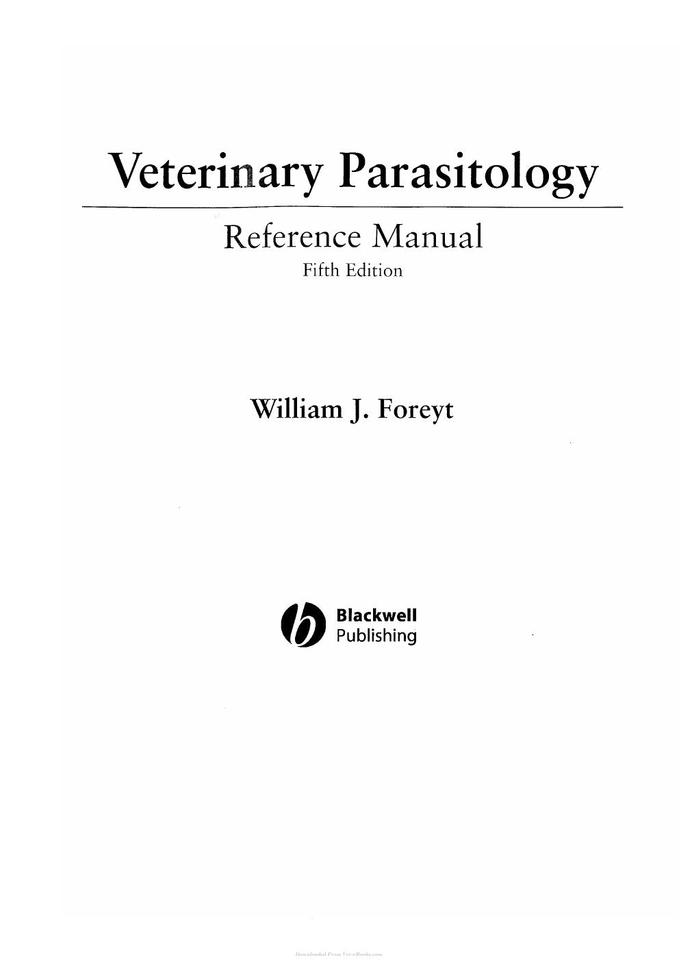 Look Inside sample page 3 - Veterinary Parasitology Reference Manual 5Th Edition