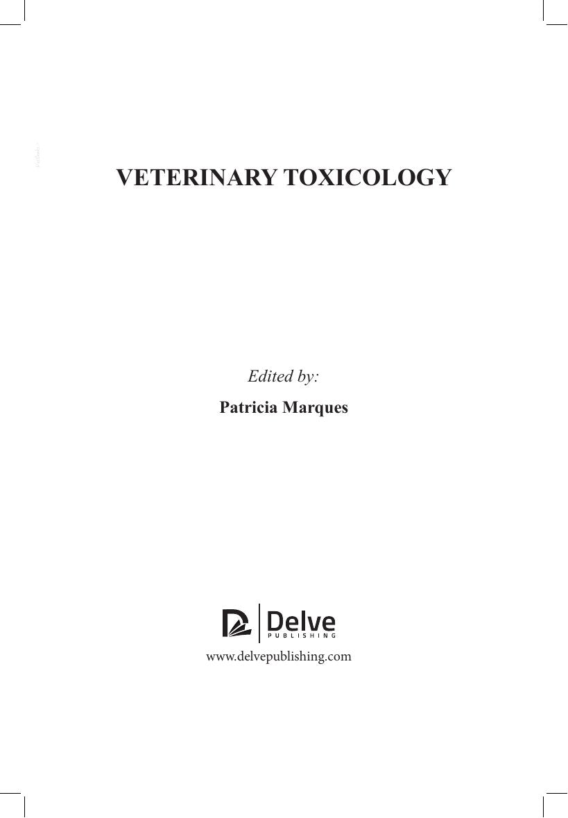 Look Inside sample page 3 - Veterinary Toxicology By Patricia Marques