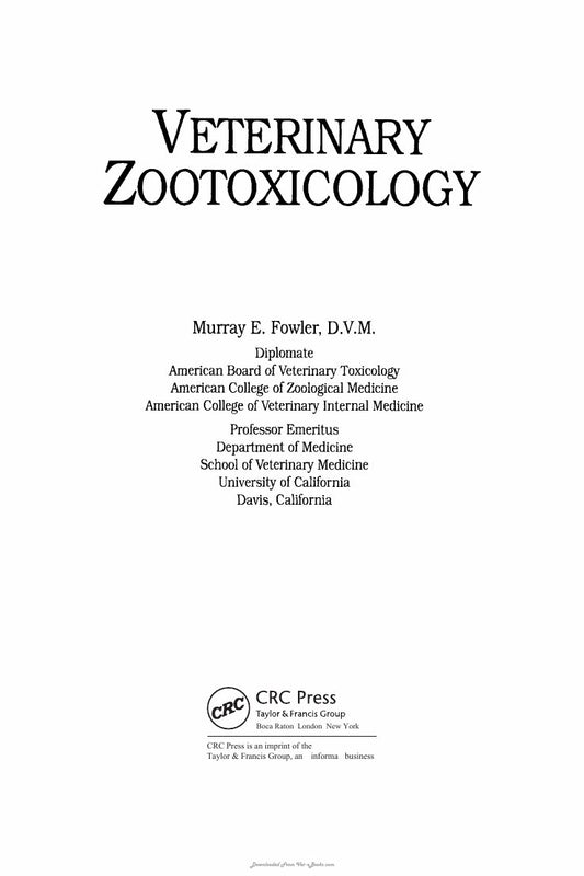 Look Inside sample page 2 - Veterinary Zootoxicology