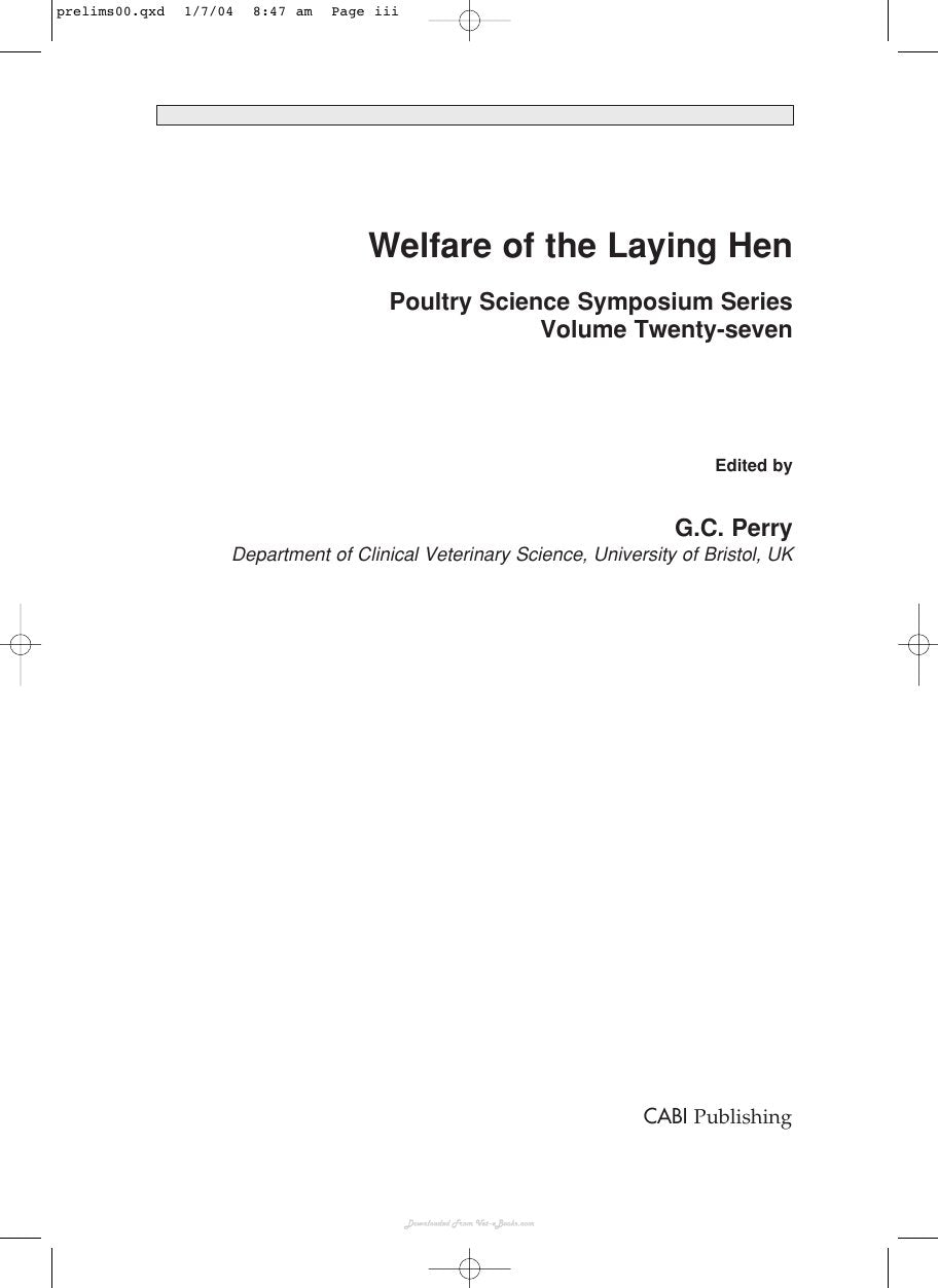 Look Inside sample page 3 - Welfare Of The Laying Hen