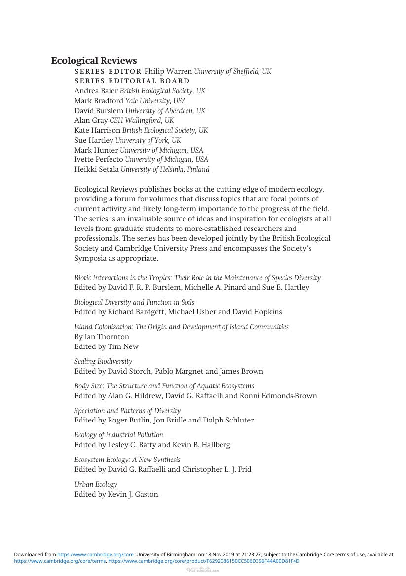 Look Inside sample page 3 - Wildlife Disease Ecology