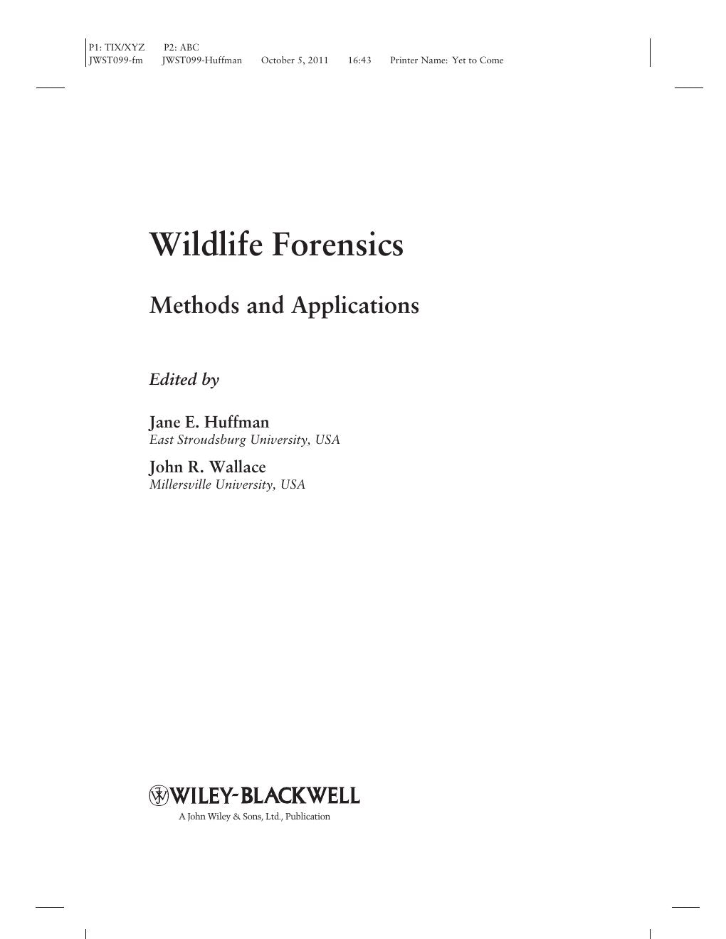 Look Inside sample page 2 - Wildlife Forensics Methods And Application