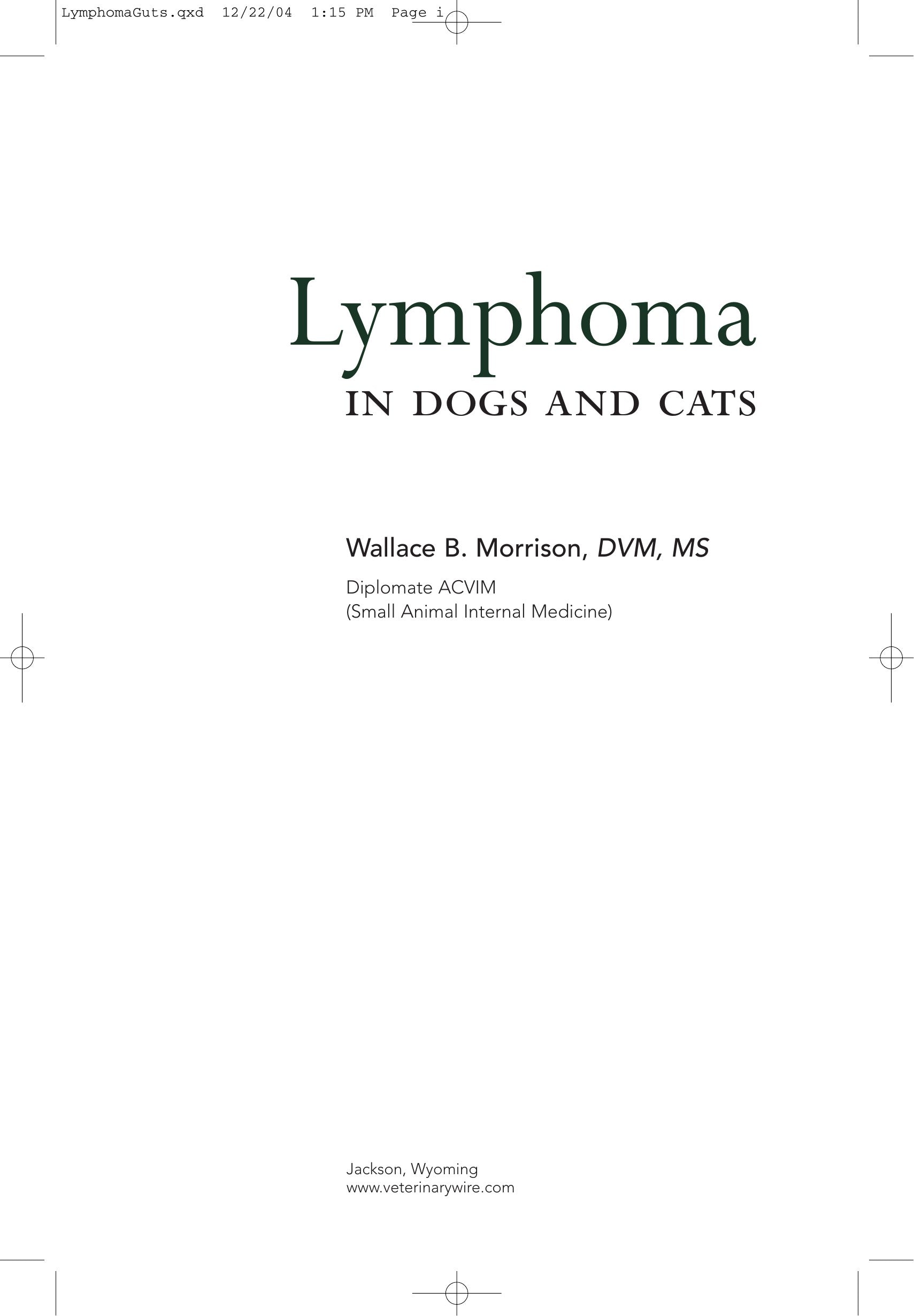 Lymphoma in Dog and Cats- Wallace B. Morrison