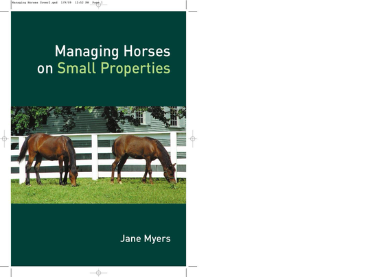 Managing Horses on Small Properties — front cover