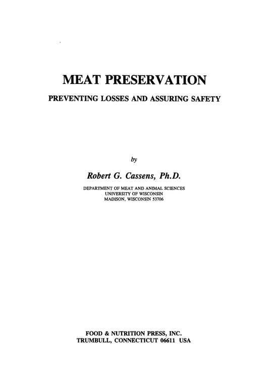 Meat Preservation Preventing Losses And Assuring Safety