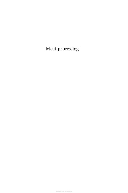 Meat Processing Improving Quality