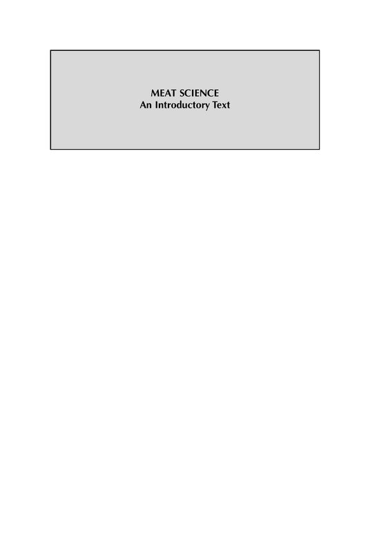 Meat Science An Introductory Text