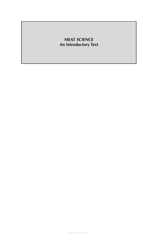 Meat Science An Introductory Text
