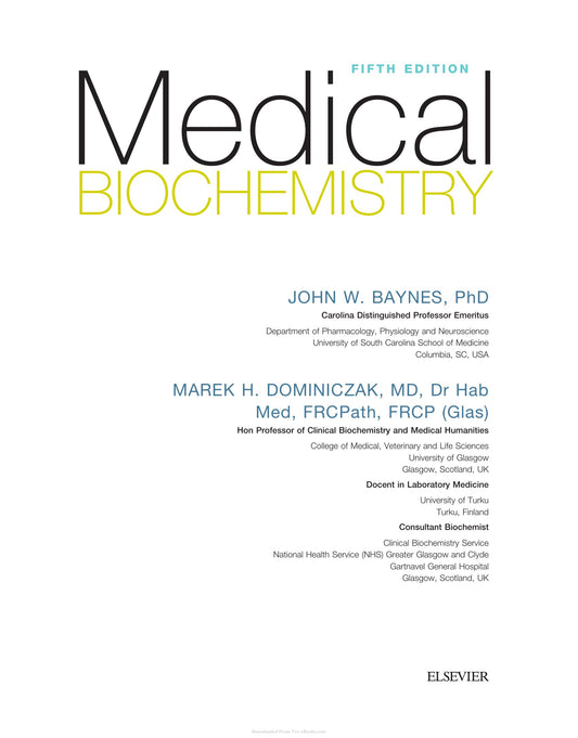 Medical Biochemistry Baynes 5Th Edition