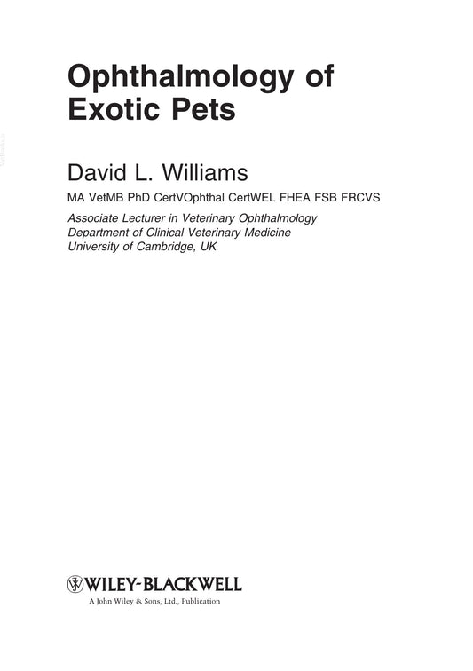 Ophthalmology Of Exotic Pets