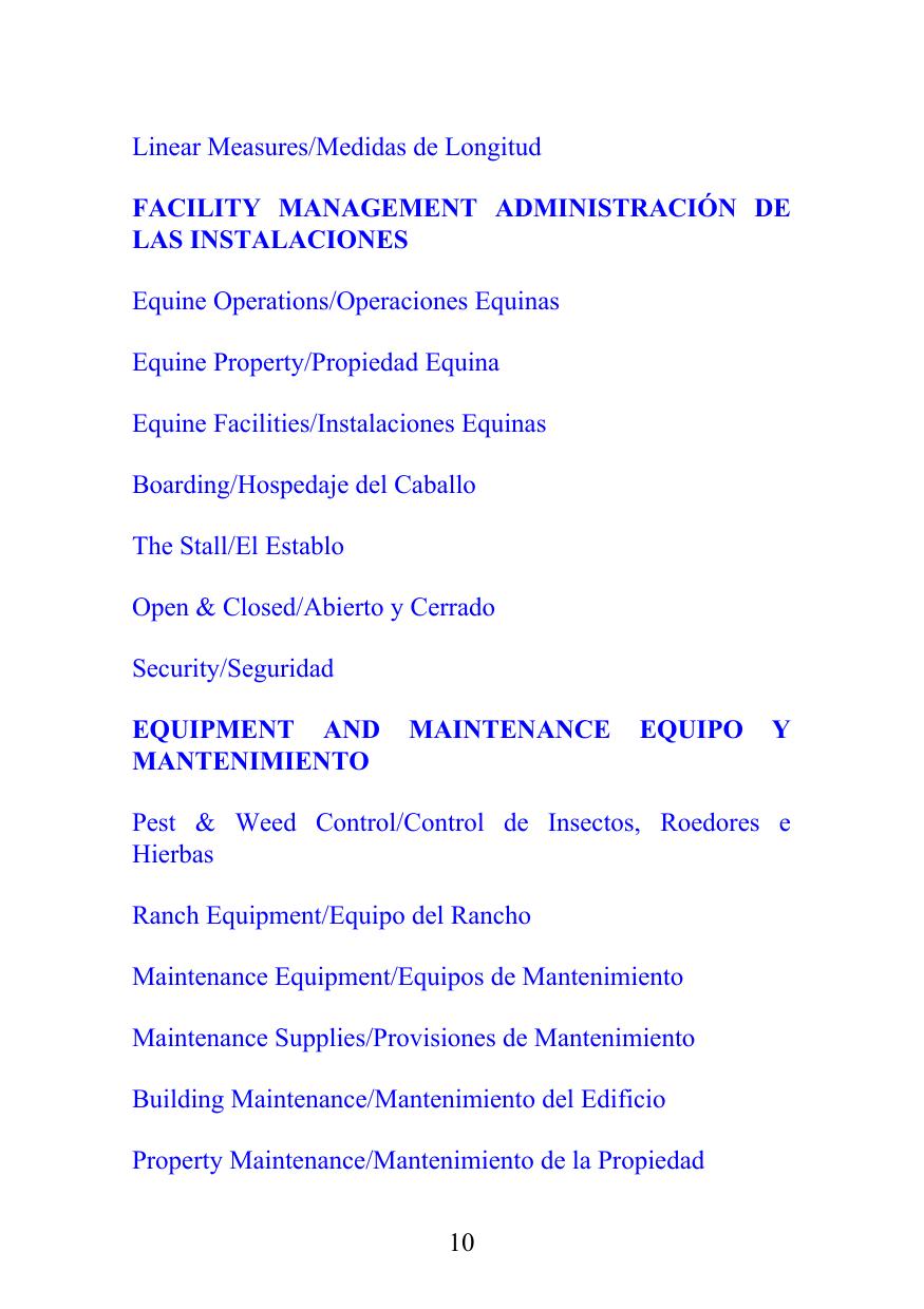The Ultimate English Spanish Dictionary For Horsemen