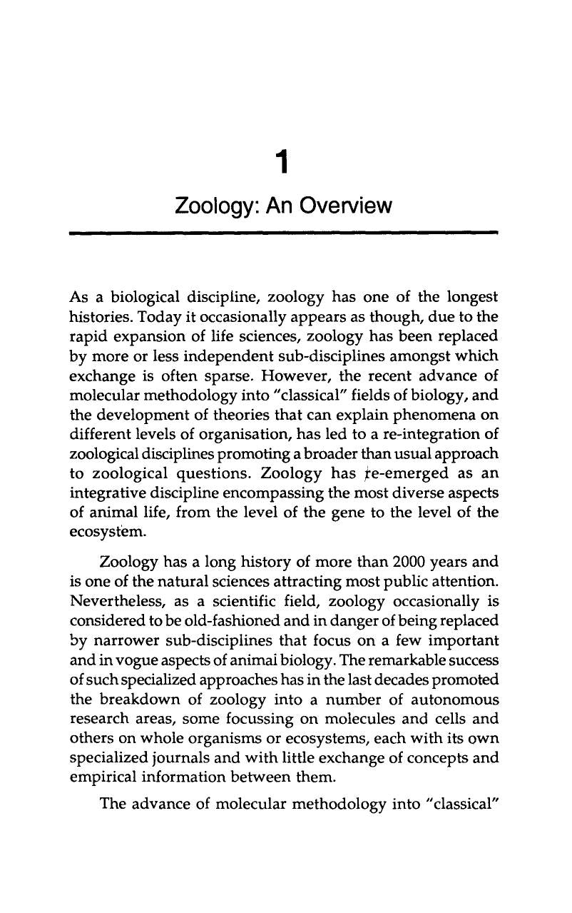 Research In Zoology Fundamentals Areas And Methodology