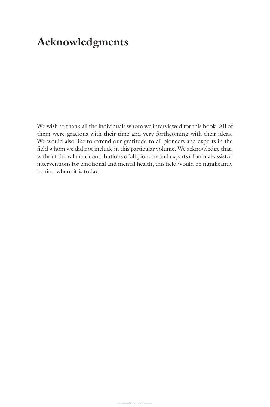 Animal Assisted Interventions for Emotional and Mental Health Conversations with Pioneers of the Field