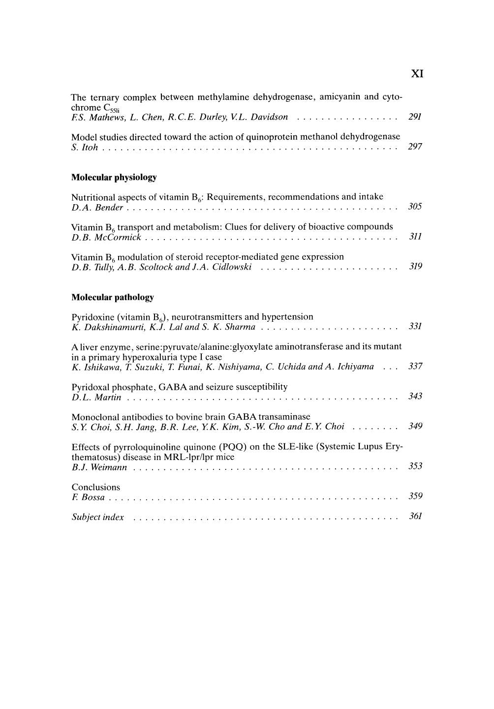 Biochemistry of Vitamins B6 and Pqq