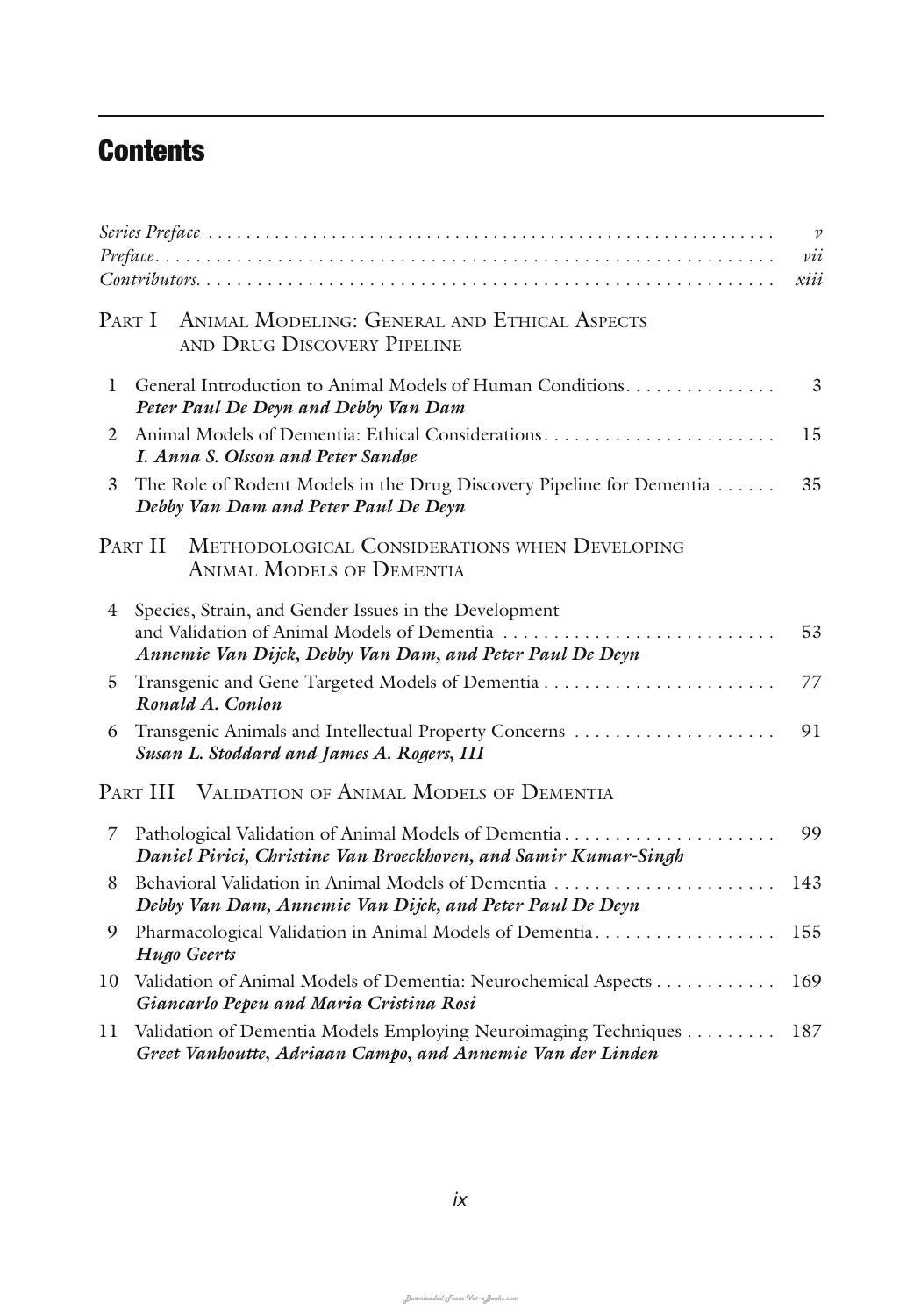 Animal Model Of Dementia