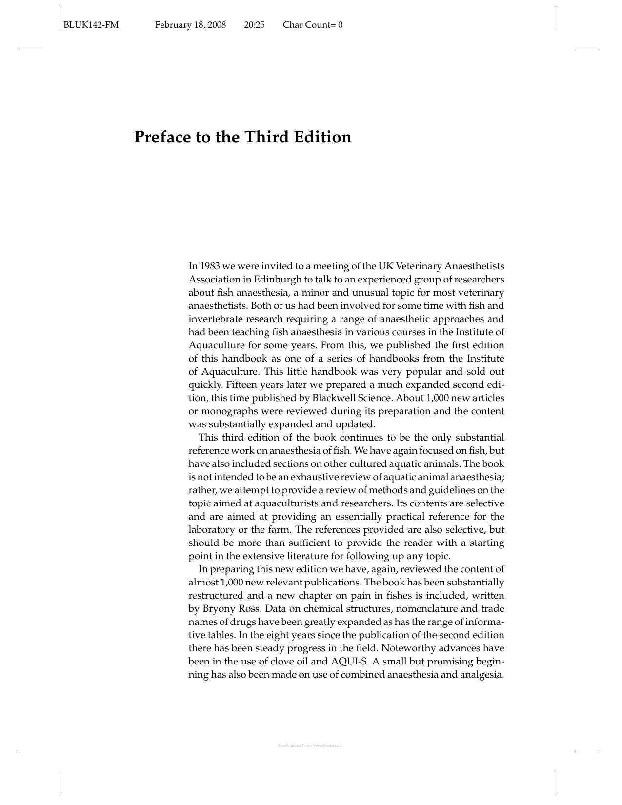 Anaesthetic And Sedative Techniques For Aquatic Animals 3Rd Edition