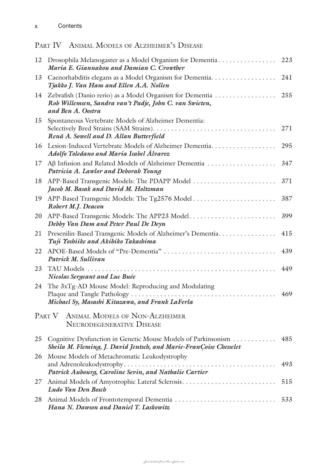 Animal Model Of Dementia